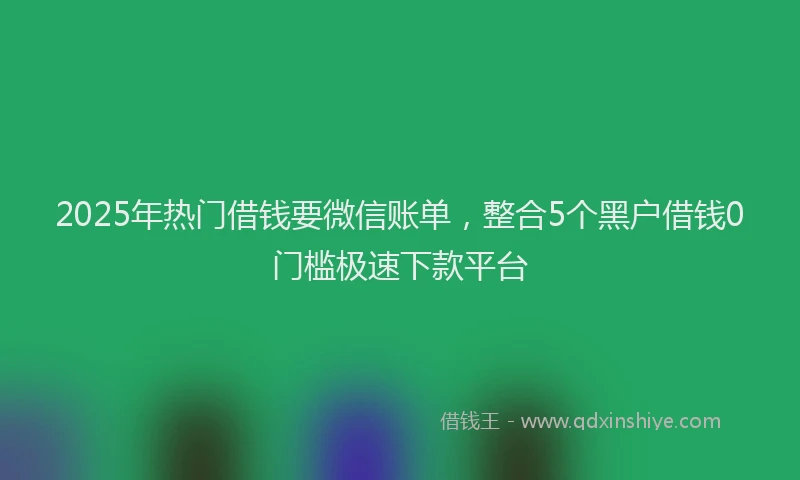 2025年热门借钱要微信账单，整合5个黑户借钱0门槛极速下款平台