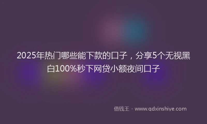 2025年热门哪些能下款的口子，分享5个无视黑白100%秒下网贷小额夜间口子