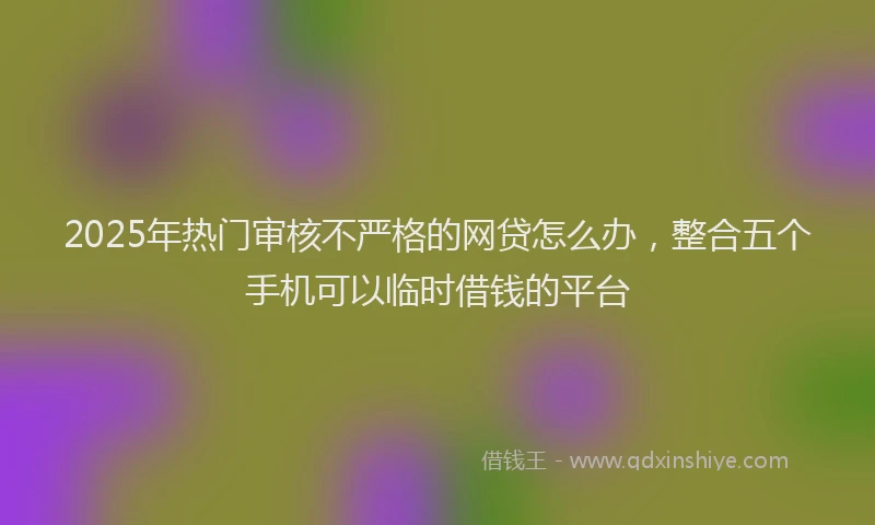2025年热门审核不严格的网贷怎么办，整合五个手机可以临时借钱的平台