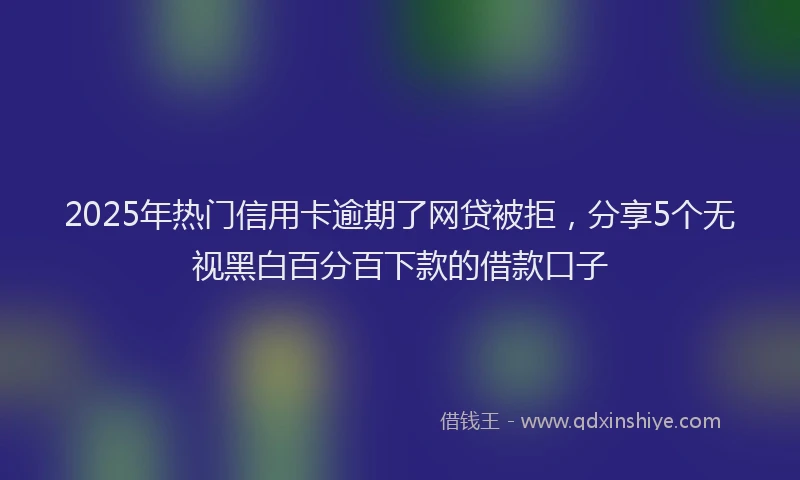 2025年热门信用卡逾期了网贷被拒，分享5个无视黑白百分百下款的借款口子