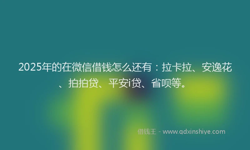 2025年的在微信借钱怎么还有：拉卡拉、安逸花、拍拍贷、平安i贷、省呗等。