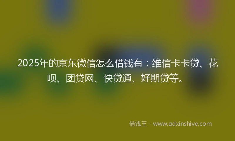 2025年的京东微信怎么借钱有：维信卡卡贷、花呗、团贷网、快贷通、好期贷等。