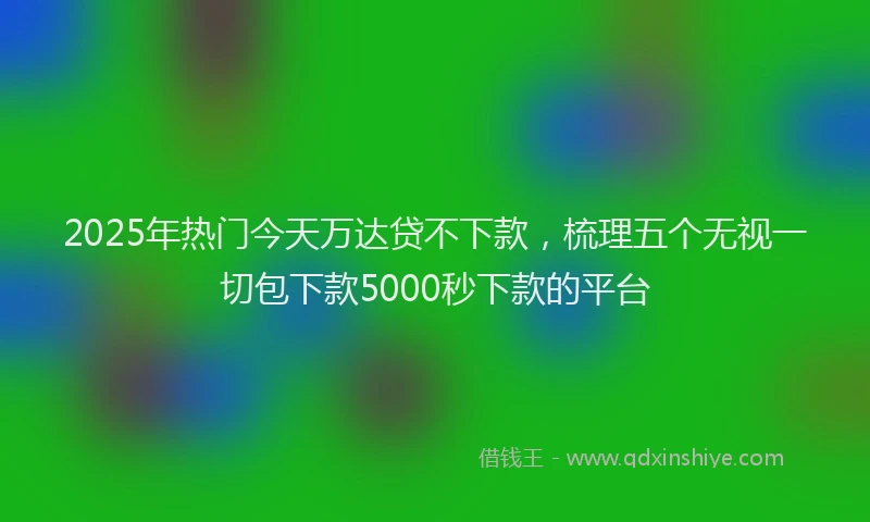 2025年热门今天万达贷不下款，梳理五个无视一切包下款5000秒下款的平台