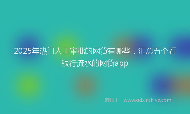 2025年热门人工审批的网贷有哪些，汇总五个看银行流水的网贷app