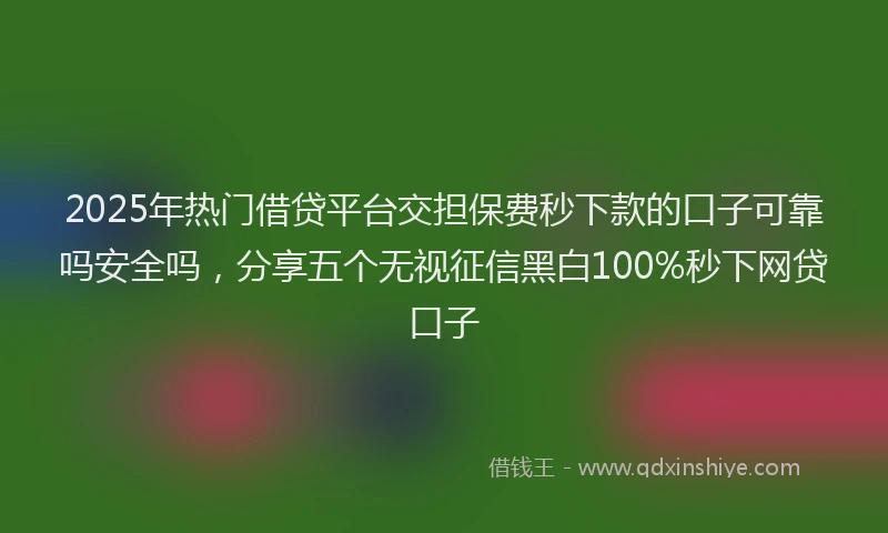 2025年热门借贷平台交担保费秒下款的口子可靠吗安全吗，分享五个无视征信黑白100%秒下网贷口子