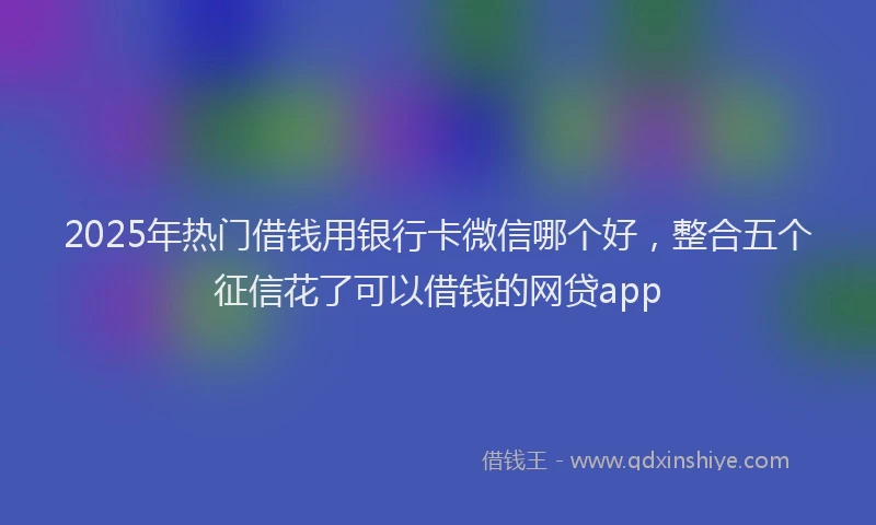 2025年热门借钱用银行卡微信哪个好，整合五个征信花了可以借钱的网贷app
