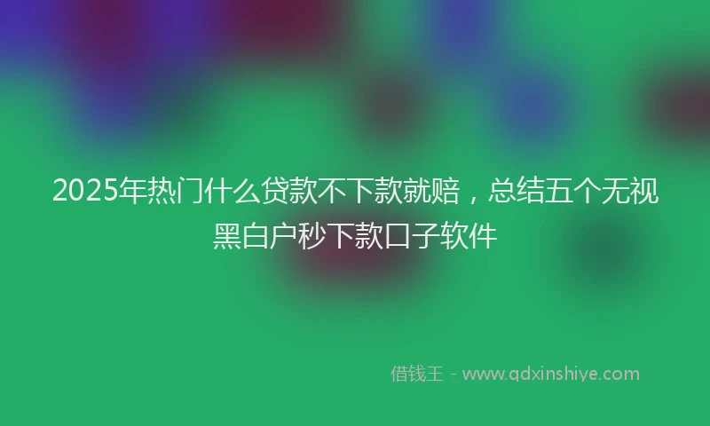 2025年热门什么贷款不下款就赔，总结五个无视黑白户秒下款口子软件