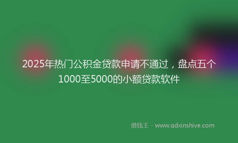2025年热门公积金贷款申请不通过，盘点五个1000至5000的小额贷款软件