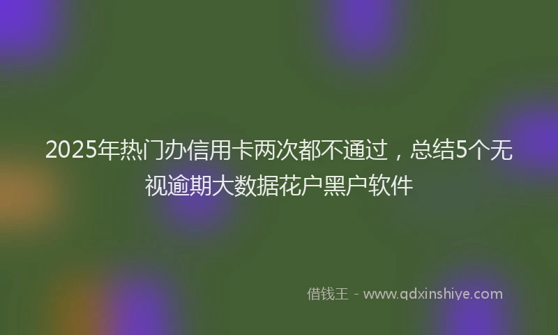 2025年热门办信用卡两次都不通过，总结5个无视逾期大数据花户黑户软件