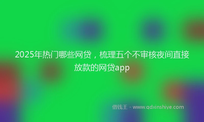 2025年热门哪些网贷，梳理五个不审核夜间直接放款的网贷app