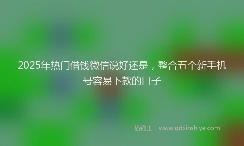 2025年热门借钱微信说好还是，整合五个新手机号容易下款的口子