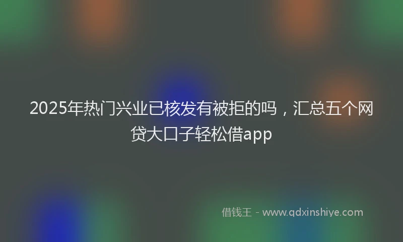 2025年热门兴业已核发有被拒的吗，汇总五个网贷大口子轻松借app