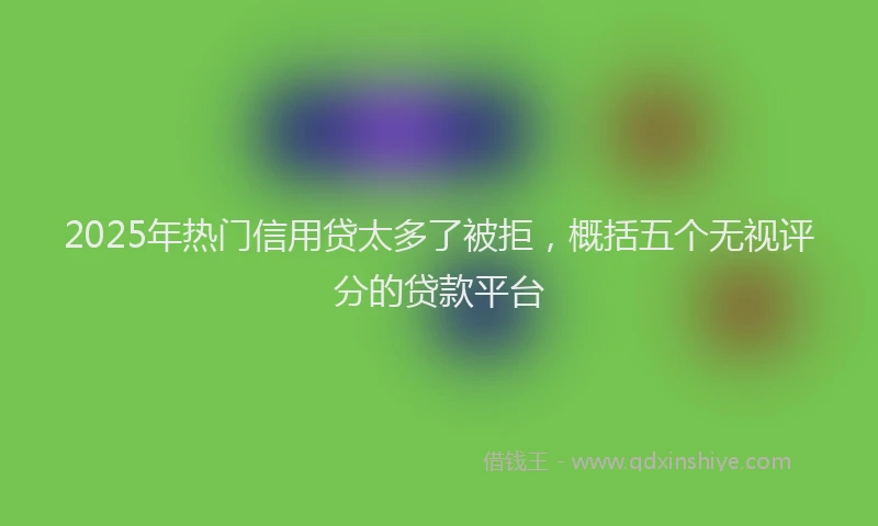 2025年热门信用贷太多了被拒，概括五个无视评分的贷款平台
