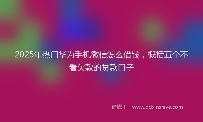 2025年热门华为手机微信怎么借钱，概括五个不看欠款的贷款口子