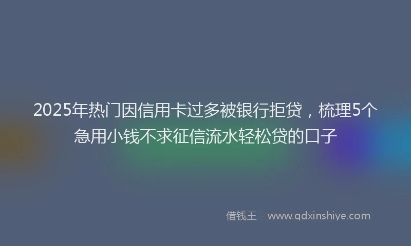 2025年热门因信用卡过多被银行拒贷，梳理5个急用小钱不求征信流水轻松贷的口子