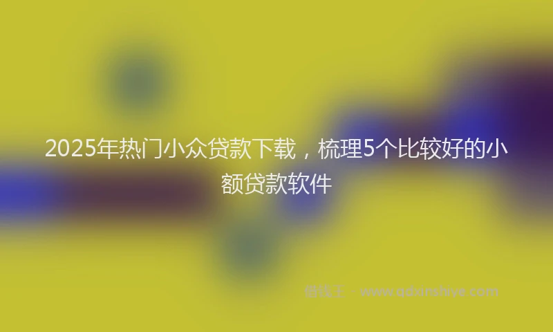 2025年热门小众贷款下载，梳理5个比较好的小额贷款软件