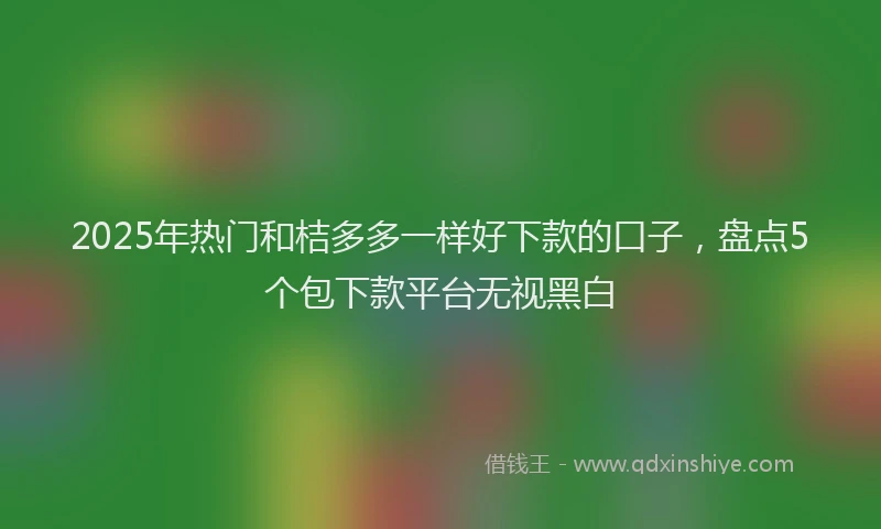 2025年热门和桔多多一样好下款的口子，盘点5个包下款平台无视黑白