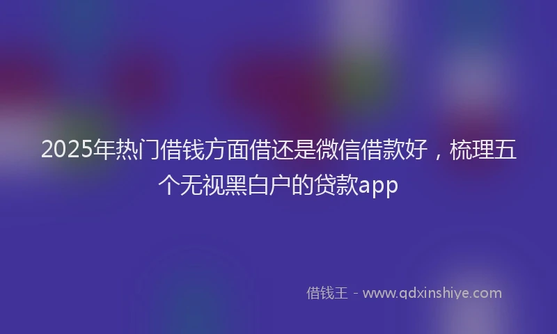 2025年热门借钱方面借还是微信借款好，梳理五个无视黑白户的贷款app