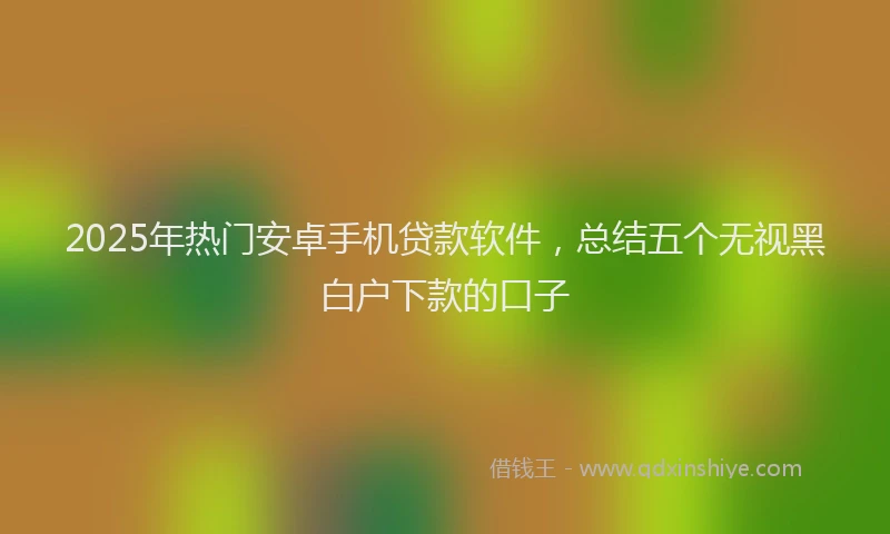 2025年热门安卓手机贷款软件，总结五个无视黑白户下款的口子