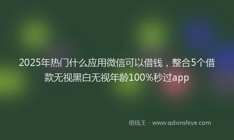 2025年热门什么应用微信可以借钱，整合5个借款无视黑白无视年龄100%秒过app