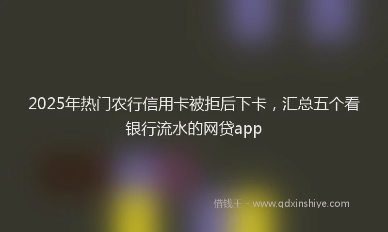 2025年热门农行信用卡被拒后下卡，汇总五个看银行流水的网贷app