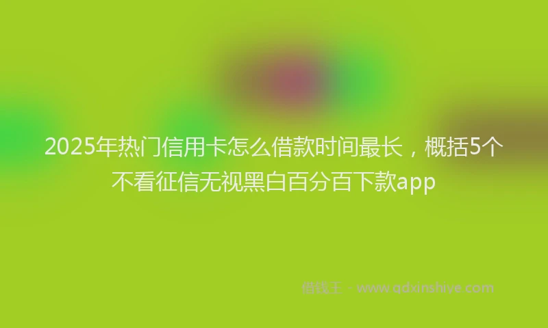 2025年热门信用卡怎么借款时间最长，概括5个不看征信无视黑白百分百下款app