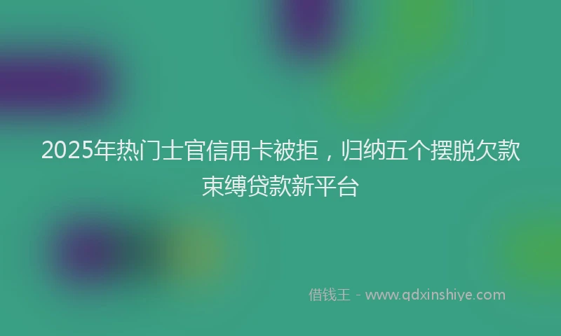 2025年热门士官信用卡被拒，归纳五个摆脱欠款束缚贷款新平台
