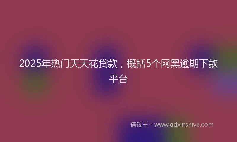 2025年热门天天花贷款，概括5个网黑逾期下款平台