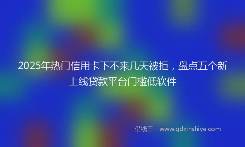 2025年热门信用卡下不来几天被拒，盘点五个新上线贷款平台门槛低软件