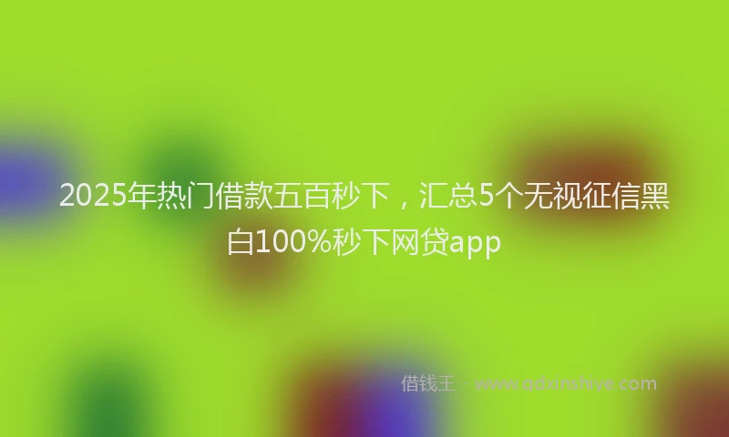 2025年热门借款五百秒下，汇总5个无视征信黑白100%秒下网贷app