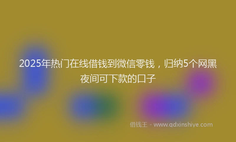 2025年热门在线借钱到微信零钱，归纳5个网黑夜间可下款的口子