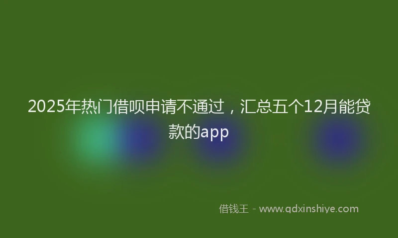 2025年热门借呗申请不通过，汇总五个12月能贷款的app