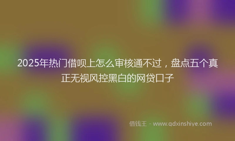 2025年热门借呗上怎么审核通不过,盘点五个真正无视风控黑白的网贷口子