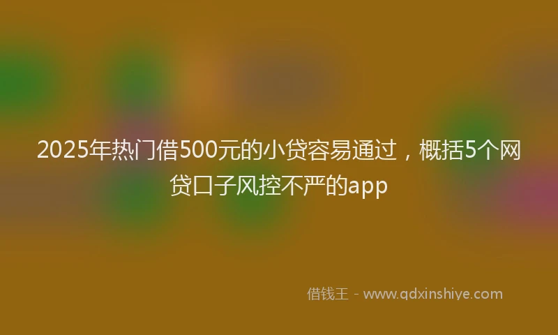2025年热门借500元的小贷容易通过，概括5个网贷口子风控不严的app