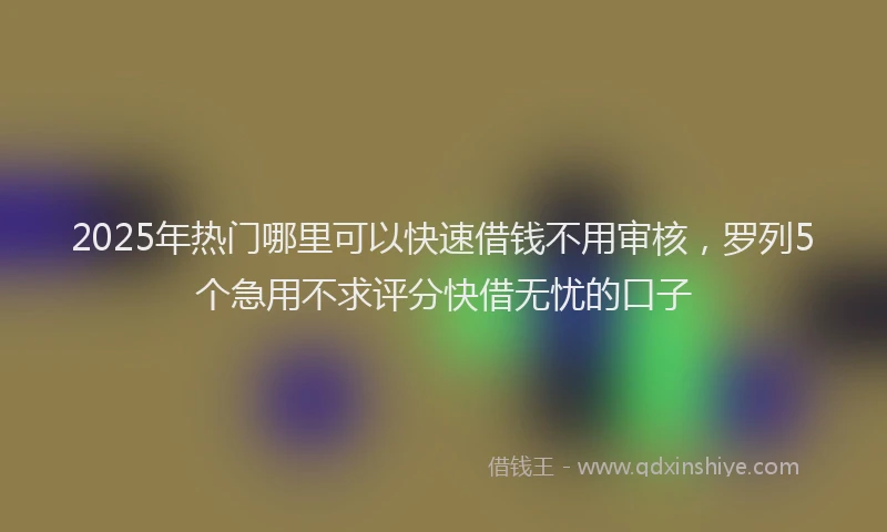 2025年热门哪里可以快速借钱不用审核，罗列5个急用不求评分快借无忧的口子