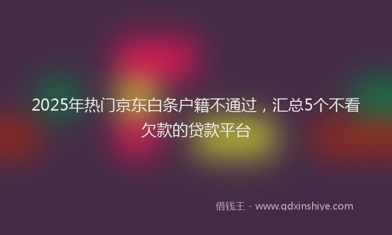 2025年热门京东白条户籍不通过，汇总5个不看欠款的贷款平台