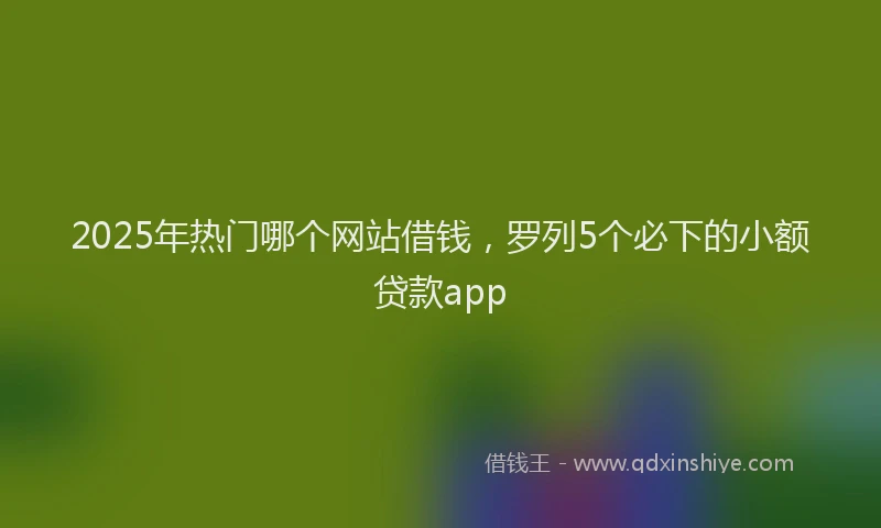 2025年热门哪个网站借钱，罗列5个必下的小额贷款app
