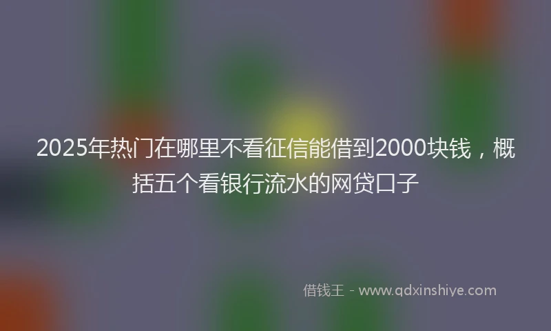 2025年热门在哪里不看征信能借到2000块钱，概括五个看银行流水的网贷口子