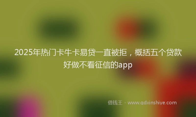 2025年热门卡牛卡易贷一直被拒，概括五个贷款好做不看征信的app
