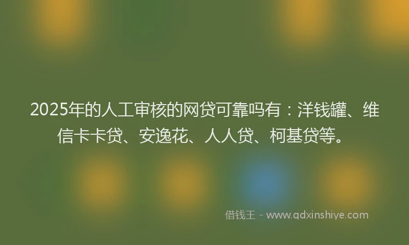2025年的人工审核的网贷可靠吗有：洋钱罐、维信卡卡贷、安逸花、人人贷、柯基贷等。