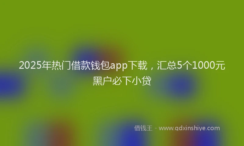 2025年热门借款钱包app下载，汇总5个1000元黑户必下小贷