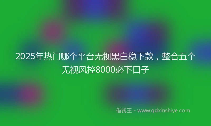 2025年热门哪个平台无视黑白稳下款，整合五个无视风控8000必下口子