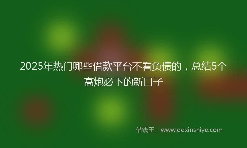 2025年热门哪些借款平台不看负债的，总结5个高炮必下的新口子