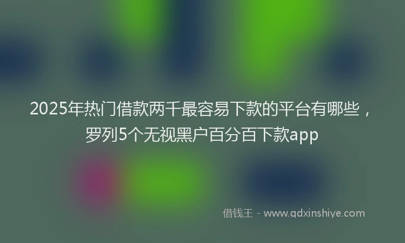 2025年热门借款两千最容易下款的平台有哪些，罗列5个无视黑户百分百下款app