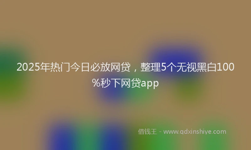 2025年热门今日必放网贷，整理5个无视黑白100%秒下网贷app