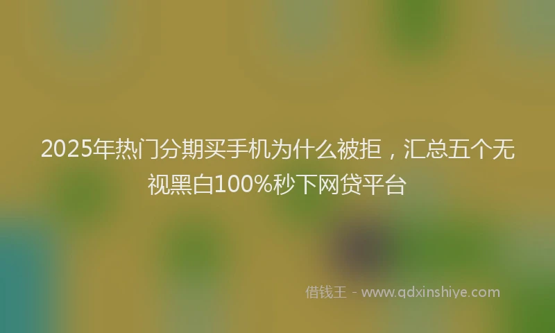 2025年热门分期买手机为什么被拒，汇总五个无视黑白100%秒下网贷平台