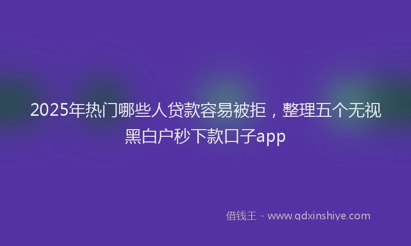 2025年热门哪些人贷款容易被拒，整理五个无视黑白户秒下款口子app