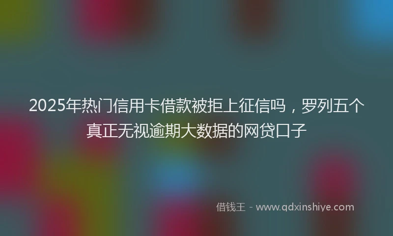 2025年热门信用卡借款被拒上征信吗，罗列五个真正无视逾期大数据的网贷口子