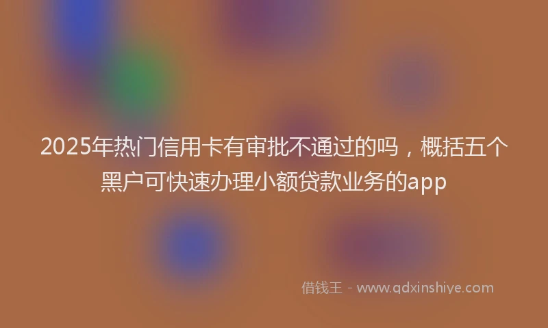 2025年热门信用卡有审批不通过的吗，概括五个黑户可快速办理小额贷款业务的app