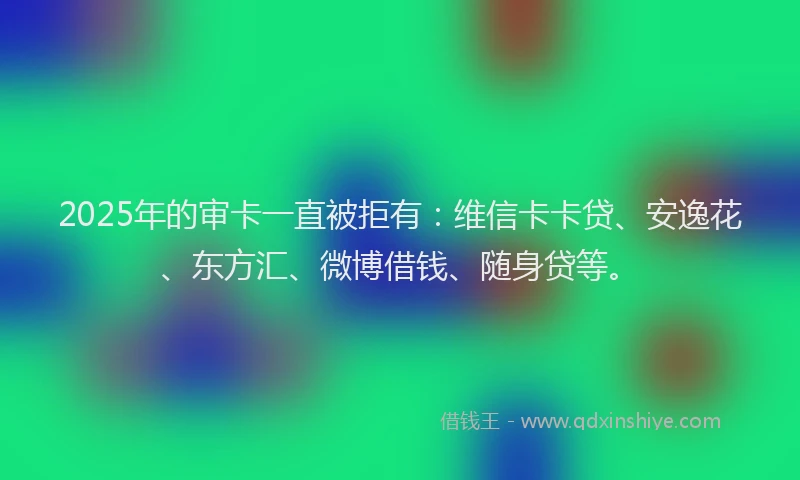 2025年的审卡一直被拒有：维信卡卡贷、安逸花、东方汇、微博借钱、随身贷等。